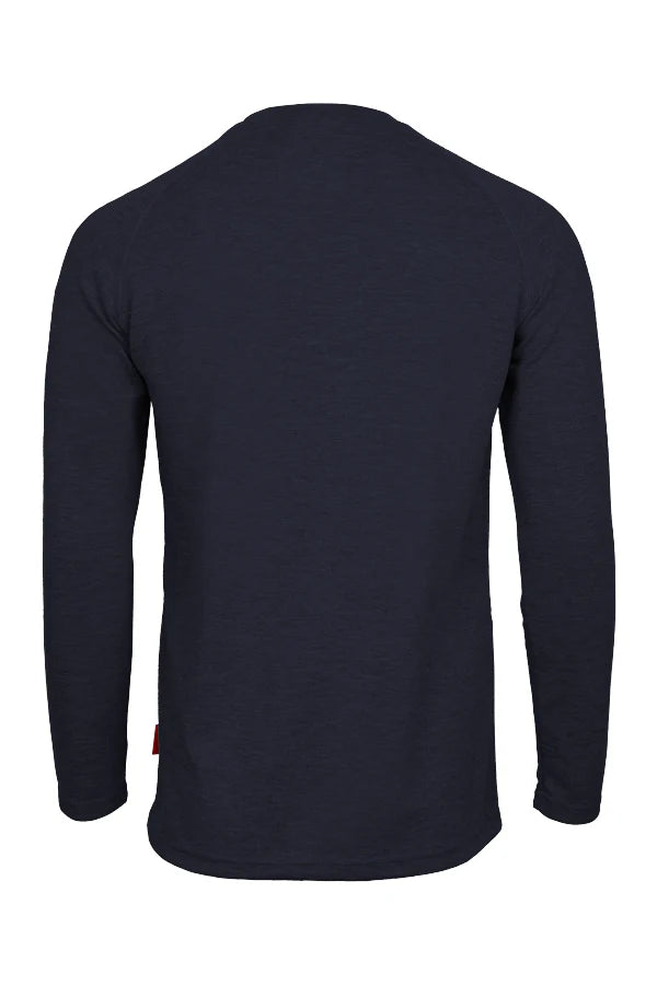 FRT-RHP-NVY - Flame-Resistant Raglan Sleeve Henley T-Shirt – 6oz
