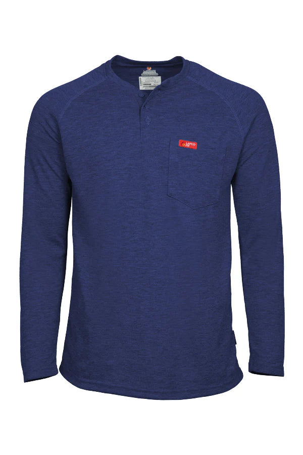 FRT-RHP-ROY - Flame-Resistant Raglan Sleeve Henley T-Shirt – 6oz FRT-RHP-ROY - Flame-Resistant Raglan Sleeve Henley T-Shirt – 6oz
