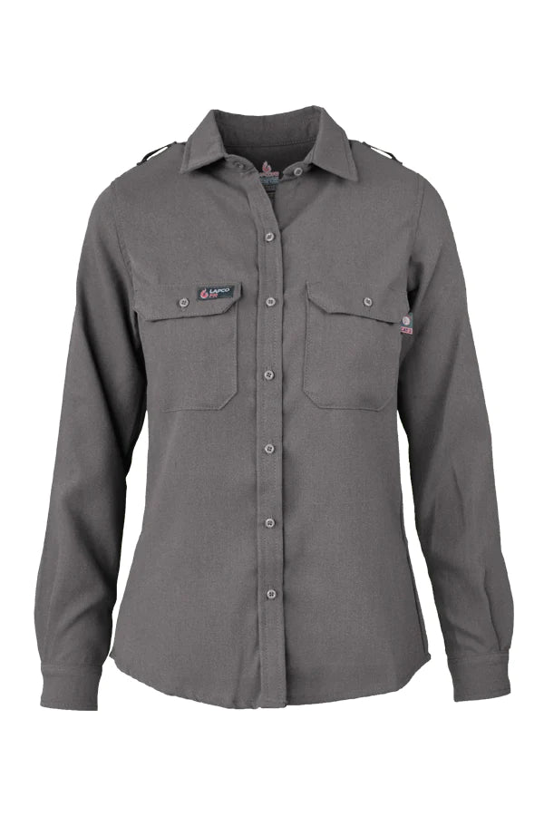 L-TCS5GY - Ladies FR Uniform Shirts made with 5oz. TecaSafe One