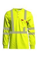 FRT-HJE-HV3I - FR Hi-Viz Henley Shirts | Reflective Clothes | 7oz. Inherent Blend | Class 3