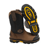 HL-200 STL /Black & Brown - Men's HL-200 Steel Toe Pull On Work Boot