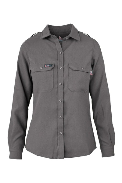 L-TCS5GY - Ladies FR Uniform Shirts made with 5oz. TecaSafe One® Inherent | Gray