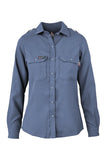 L-TCS5MB - Ladies FR Uniform Shirts made with 5oz. TecaSafe One® Inherent | Medium Blue