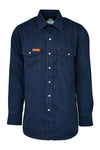 TCSW5DN - FR Modern Western Shirt made with 5oz. TecaSafe® One Inherent | Denim Navy