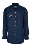 TCSW5DN - FR Modern Western Shirt made with 5oz. TecaSafe® One Inherent | Denim Navy