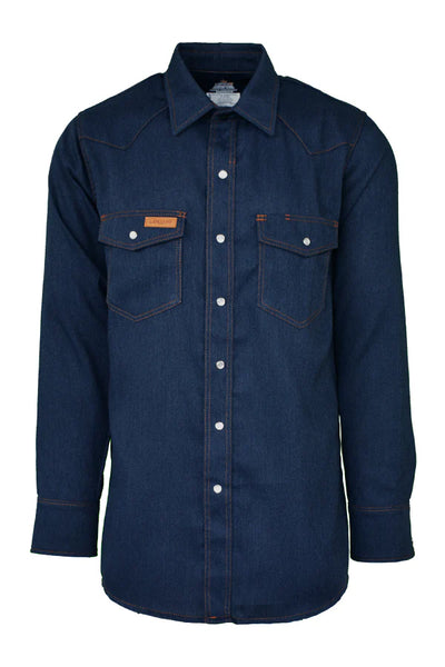 TCSW5DN - FR Modern Western Shirt made with 5oz. TecaSafe® One Inherent | Denim Navy