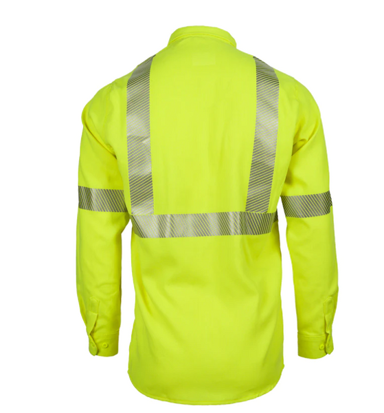 TCSHV5C2 - FR Modern Hi-Viz Uniform Shirt | Class 2 | 5oz TCSHV5C2 - FR Modern Hi-Viz Uniform Shirt | Class 2 | 5oz