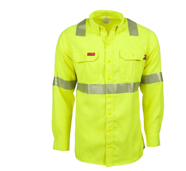 TCSHV5C2 - FR Modern Hi-Viz Uniform Shirt | Class 2 | 5oz TCSHV5C2 - FR Modern Hi-Viz Uniform Shirt | Class 2 | 5oz