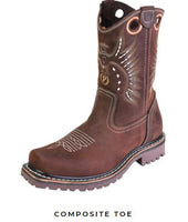 PR CT/Chocolate - Men's PR Track Composite Toe 10" Pull On Work Boot